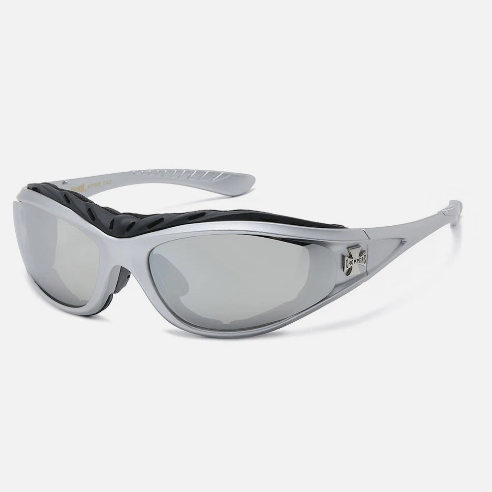 Choppers Biker Padded Sunglasses silver