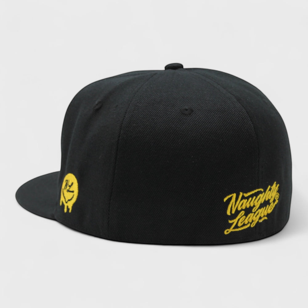 Naughty League Texas Beaver Hunters Letter Logo fitted black/yellow - Shop-Tetuan