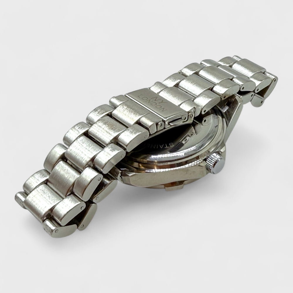 NY London Twistable Analogue Metal Bracelet Watch silver/black - Shop-Tetuan