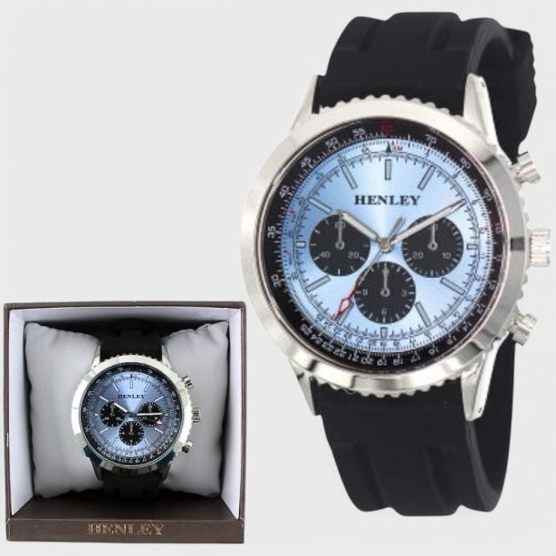Henley Sports Polished Silicone Multi Eye Watch blue/black - Shop-Tetuan