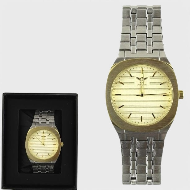 NY London Round Metal Bracelet Watch 2-tone silver/gold - Shop-Tetuan