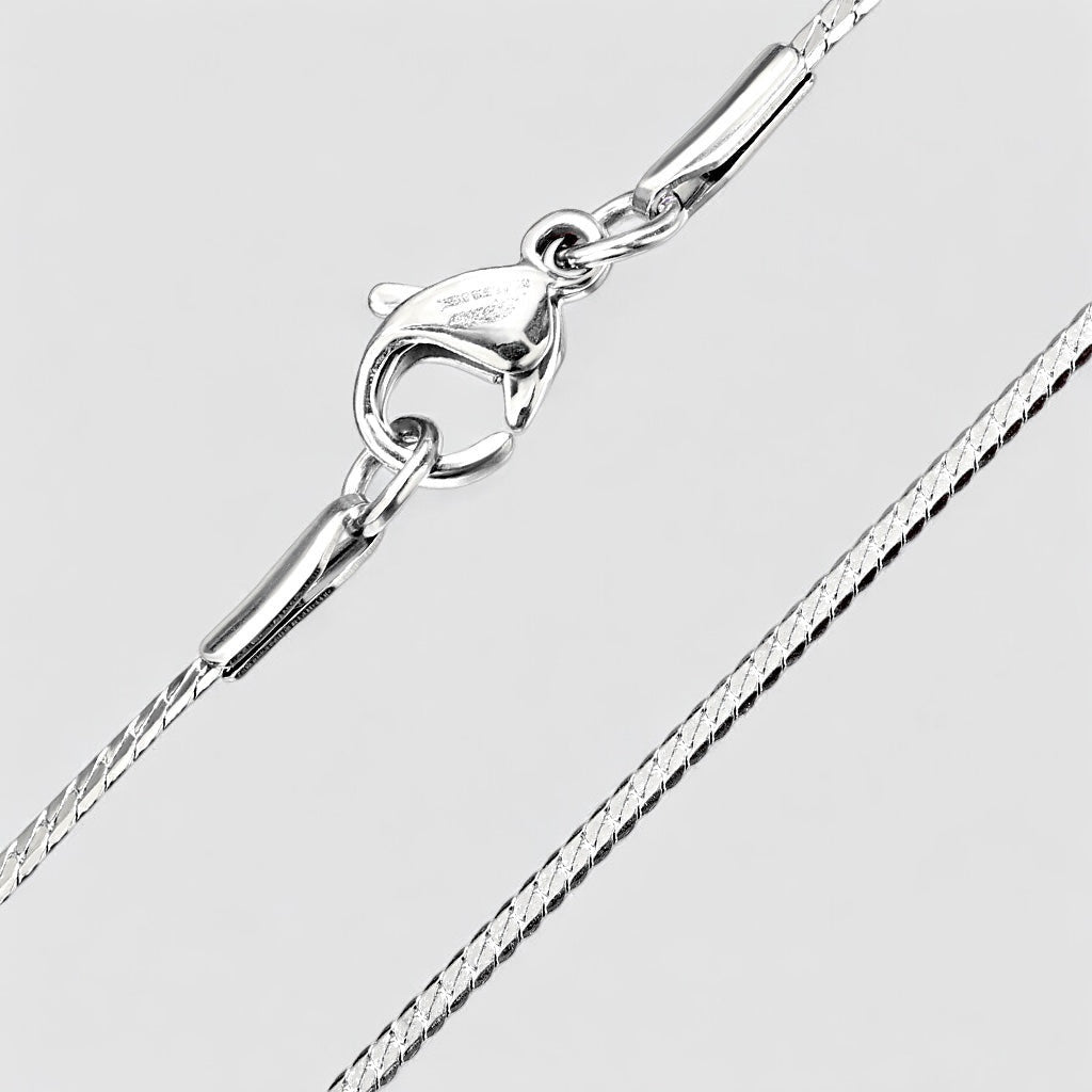 Stainless Steel Solid Curb Chain Necklace with Lobster Clasp silver - Shop-Tetuan