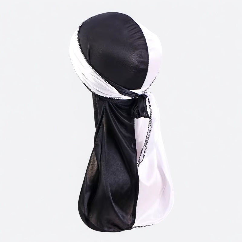 Silky Satin 2-Tone Du-Rag black/white - Shop-Tetuan