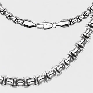 Round Rectangle Chain Link Necklace Stainless Steel - Shop-Tetuan
