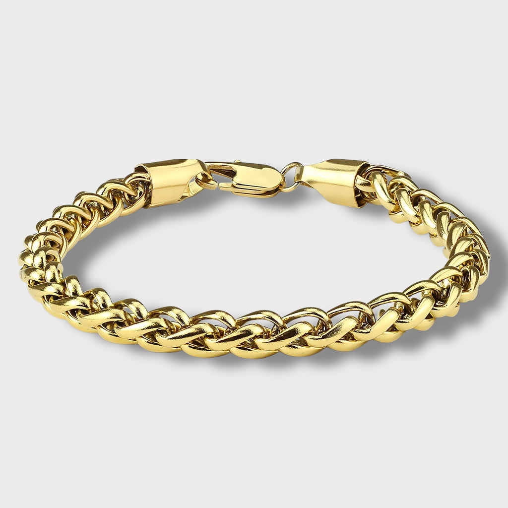Round Spiga chain bracelets steel/gold - Shop-Tetuan
