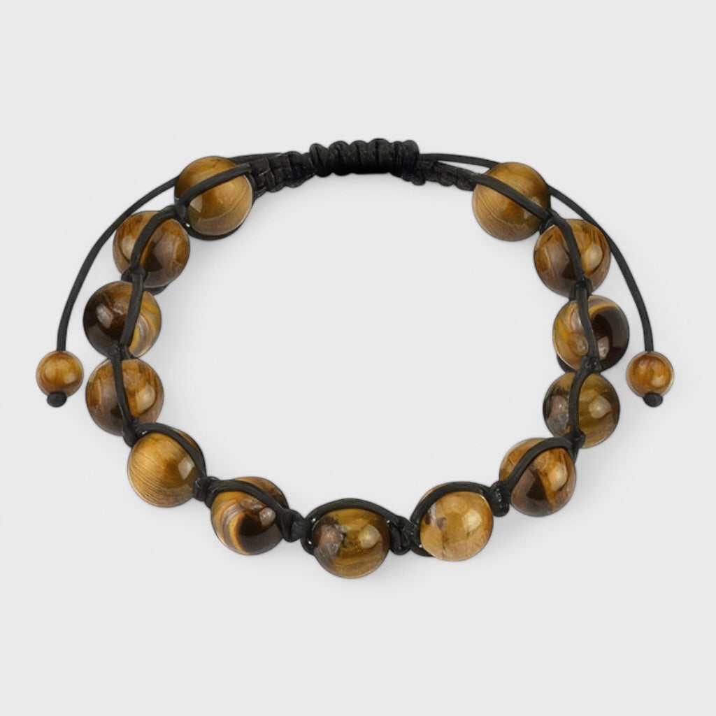 Tiger Eye Stone Round Beads Bracelet - Shop-Tetuan