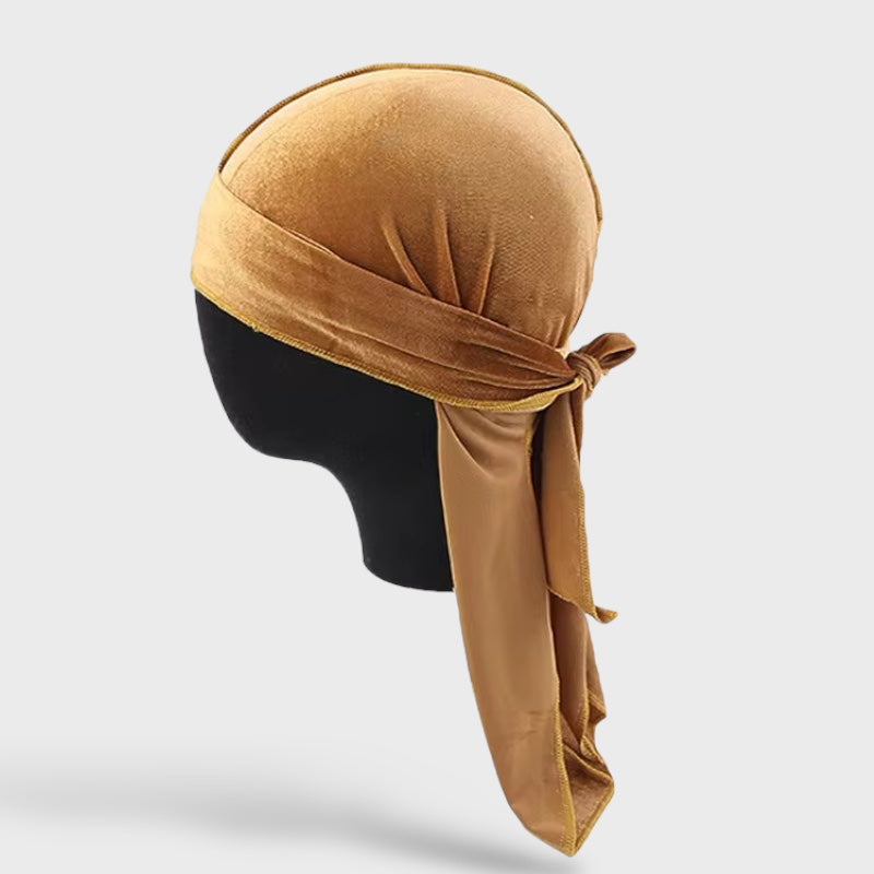 Luxury Velvet Du-Rag brown - Shop-Tetuan