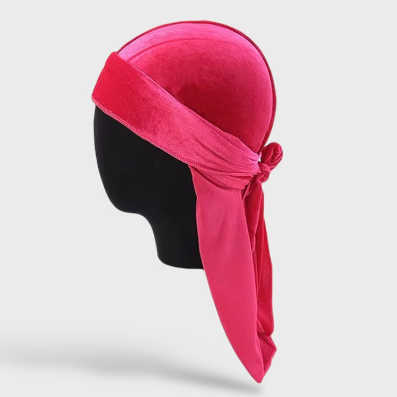Luxury Velvet Du-Rag rose red - Shop-Tetuan
