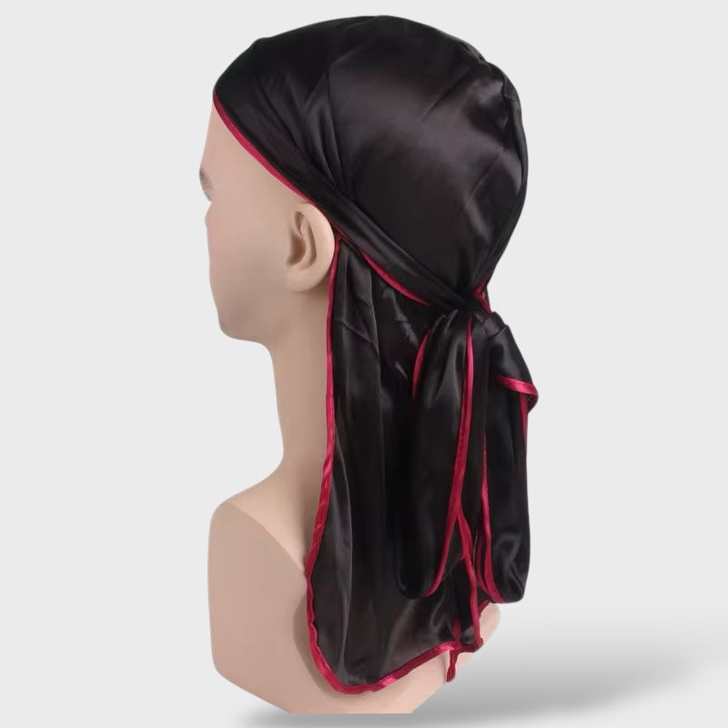 Silky Satin Du-Rag black/winered - Shop-Tetuan