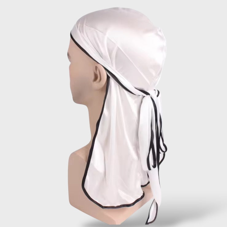 Silky Satin Du-Rag white/black - Shop-Tetuan