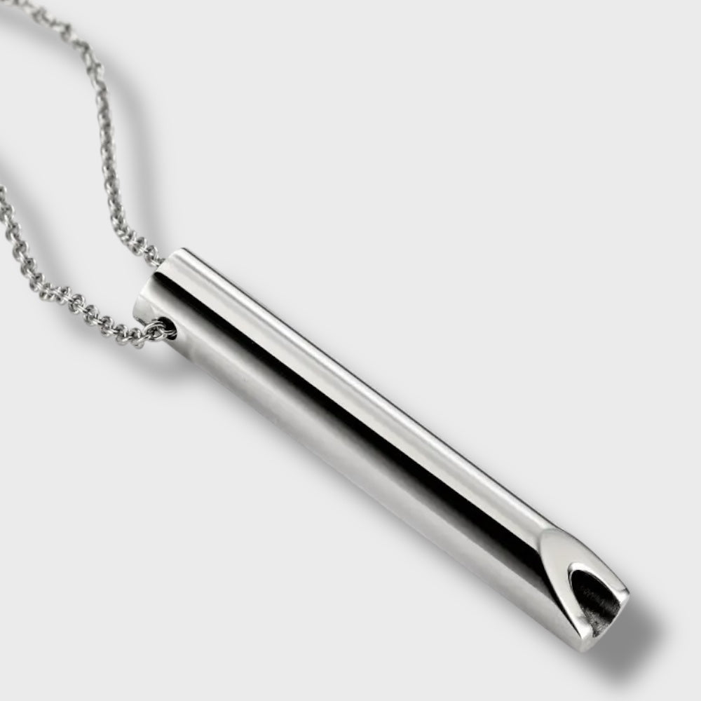 Stress Relief Whistle Pendant Necklaces silver - Shop-Tetuan