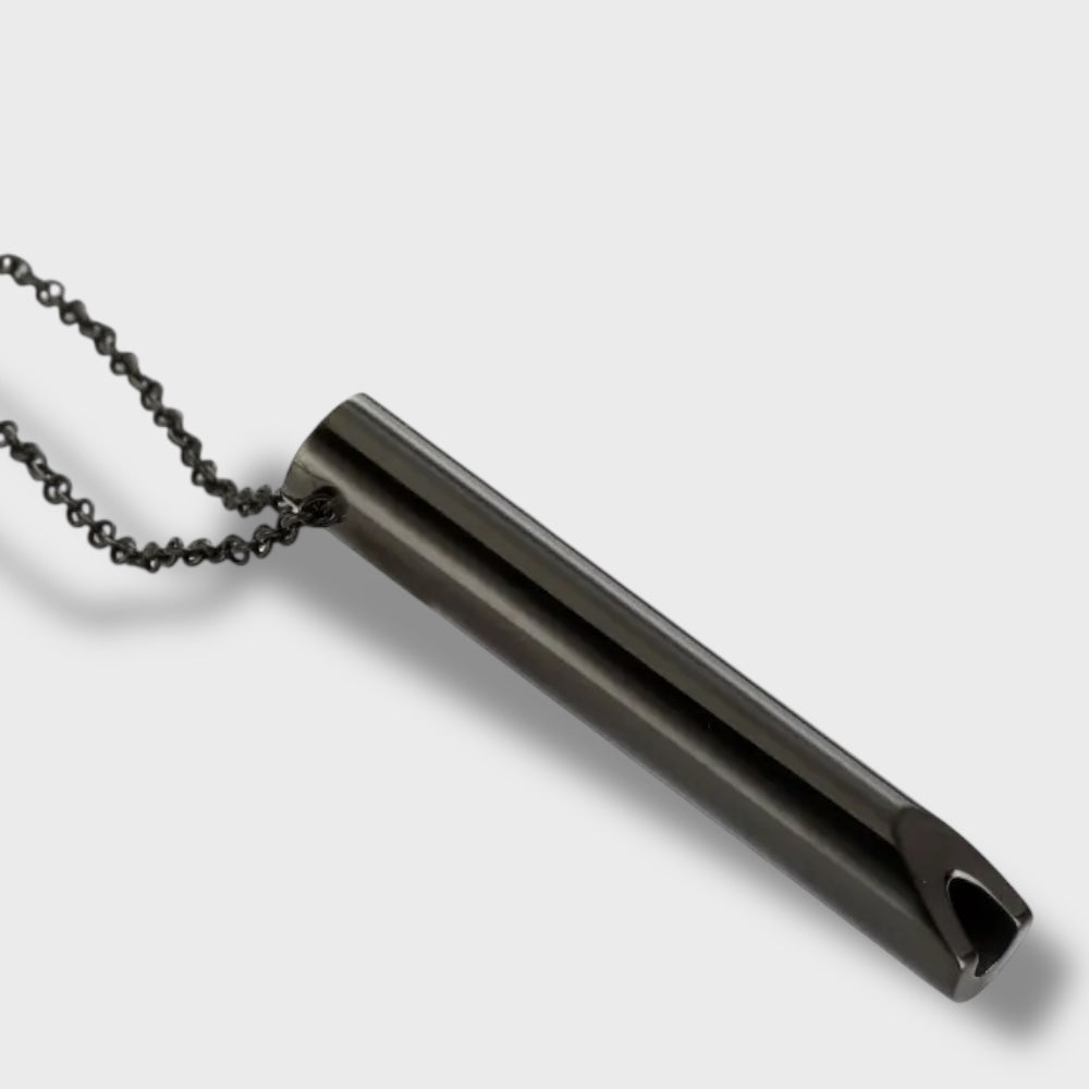 Stress Relief Whistle Pendant Necklaces black - Shop-Tetuan