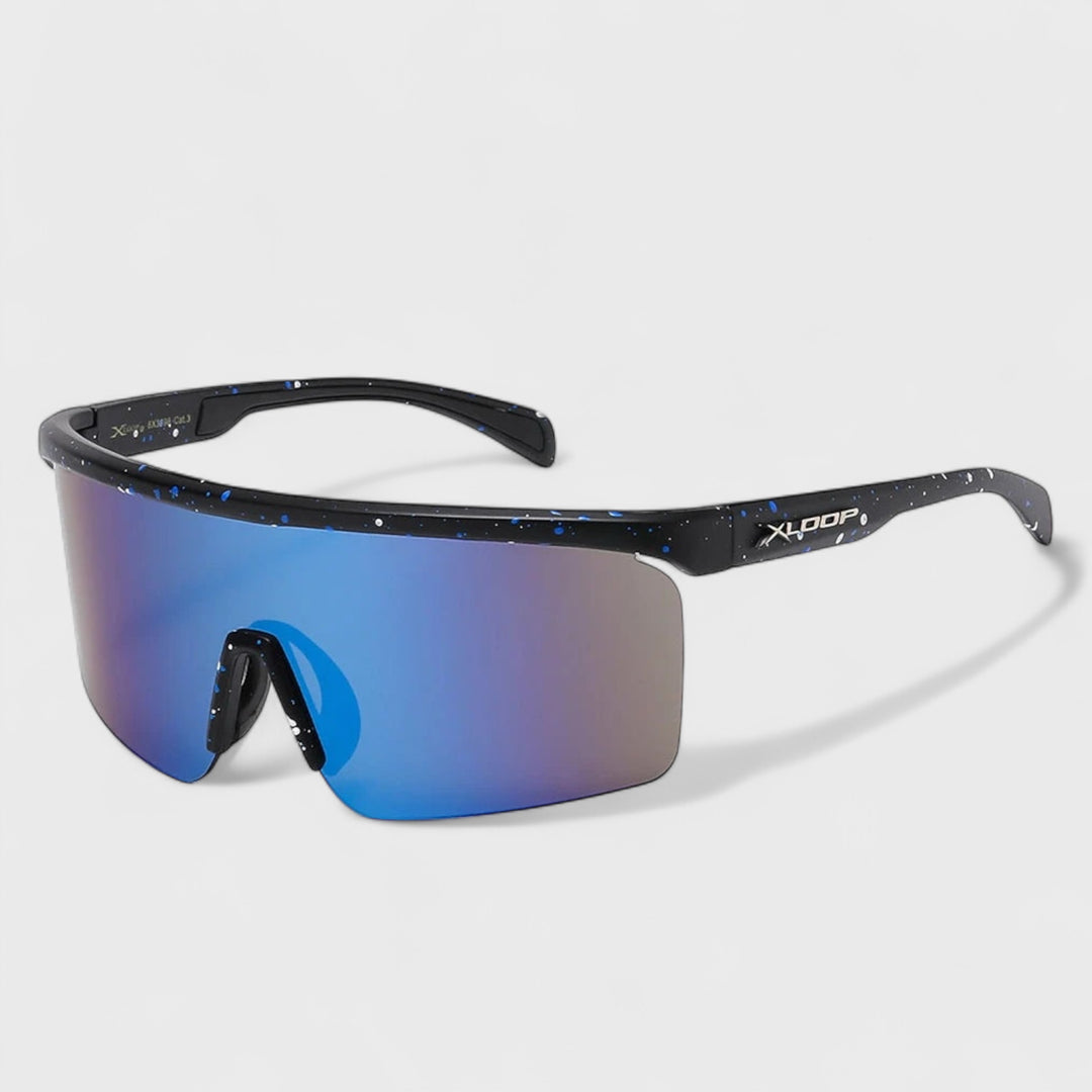 X-Loop Shield Wrap Around Sunglasses black/blue - Shop-Tetuan