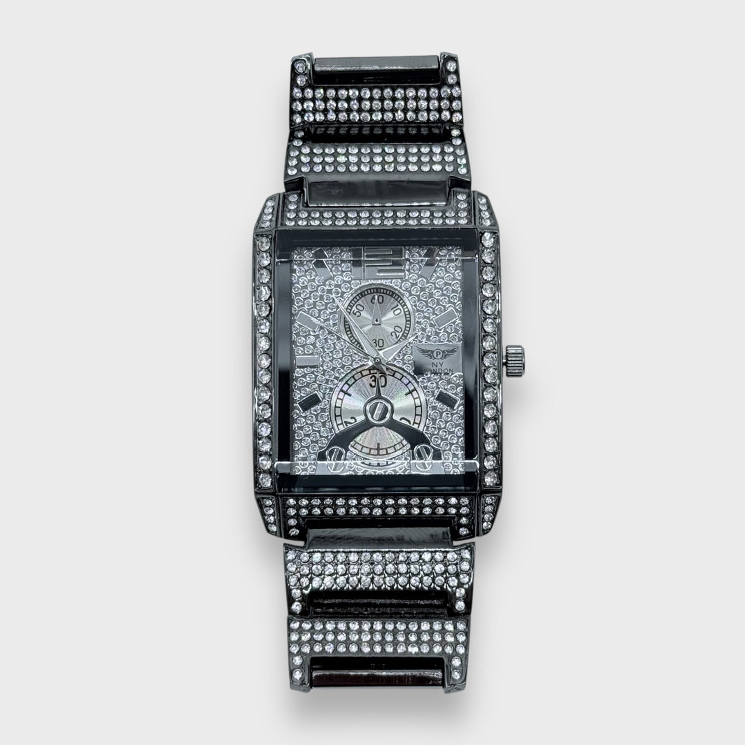 NY London Rectangular Metal Bracelet Watch gun - Shop-Tetuan