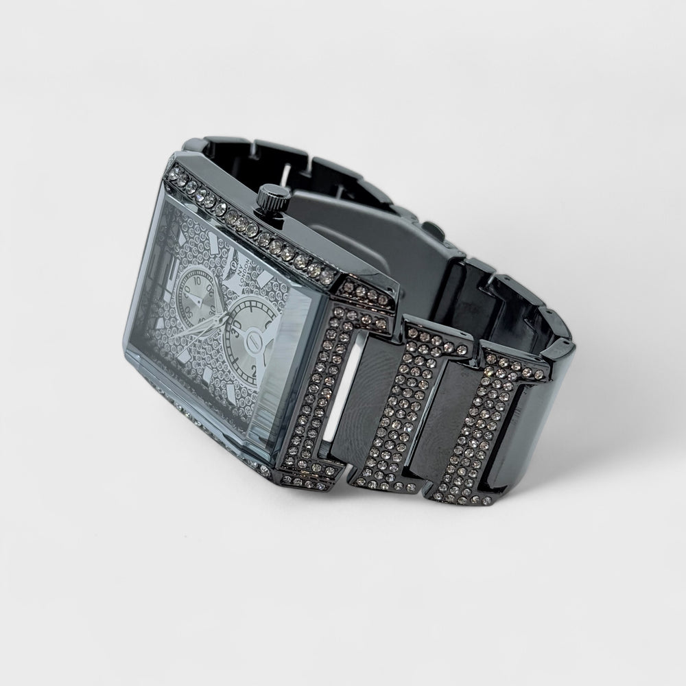 NY London Rectangular Metal Bracelet Watch gun - Shop-Tetuan
