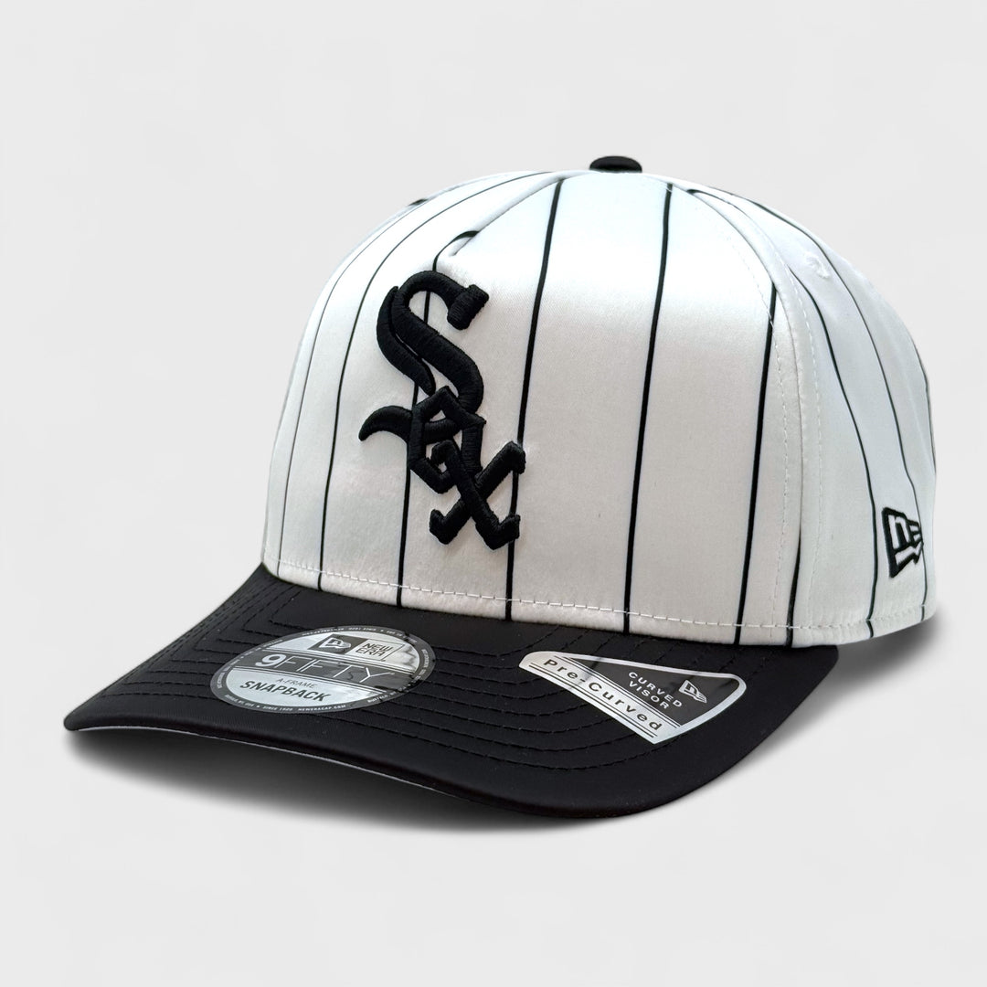New Era 950AF Satin Pinstripe C White Sox white/black - Shop-Tetuan