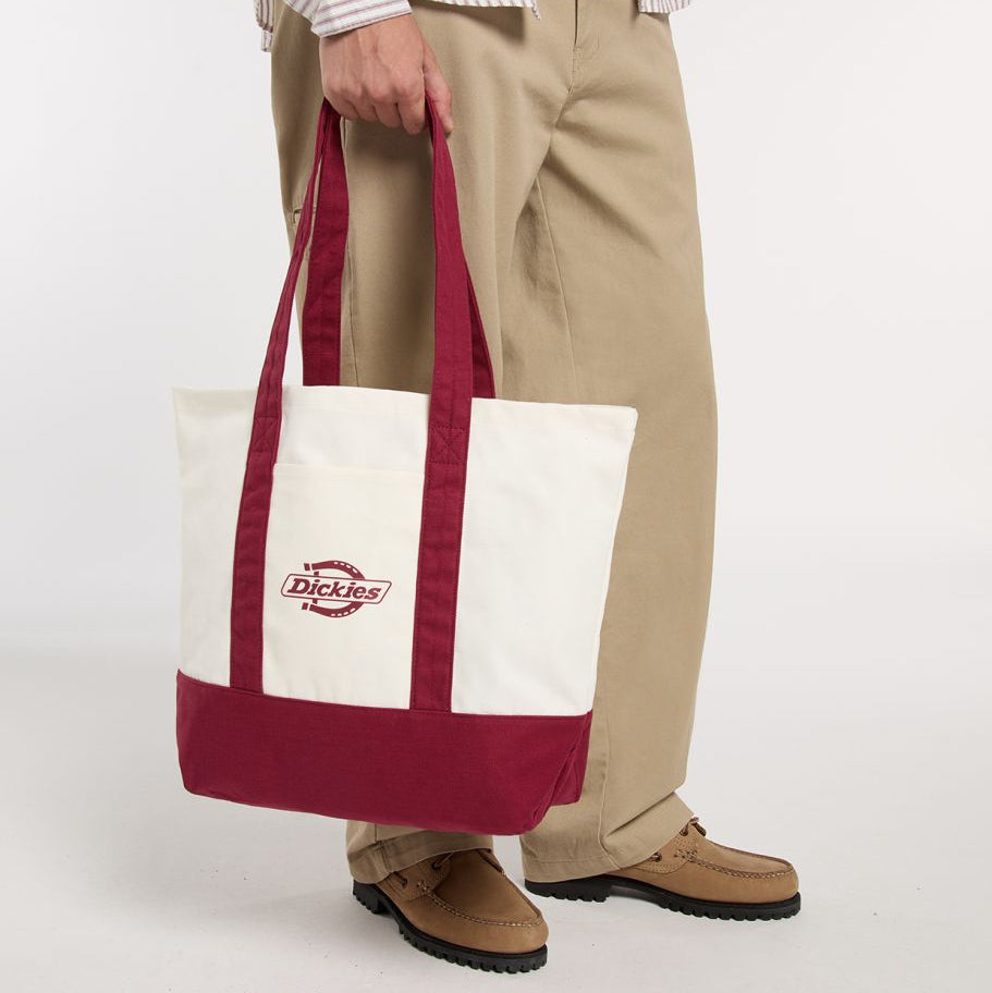Dickies Logo Canvas Tote Bag tibetan red - Shop-Tetuan