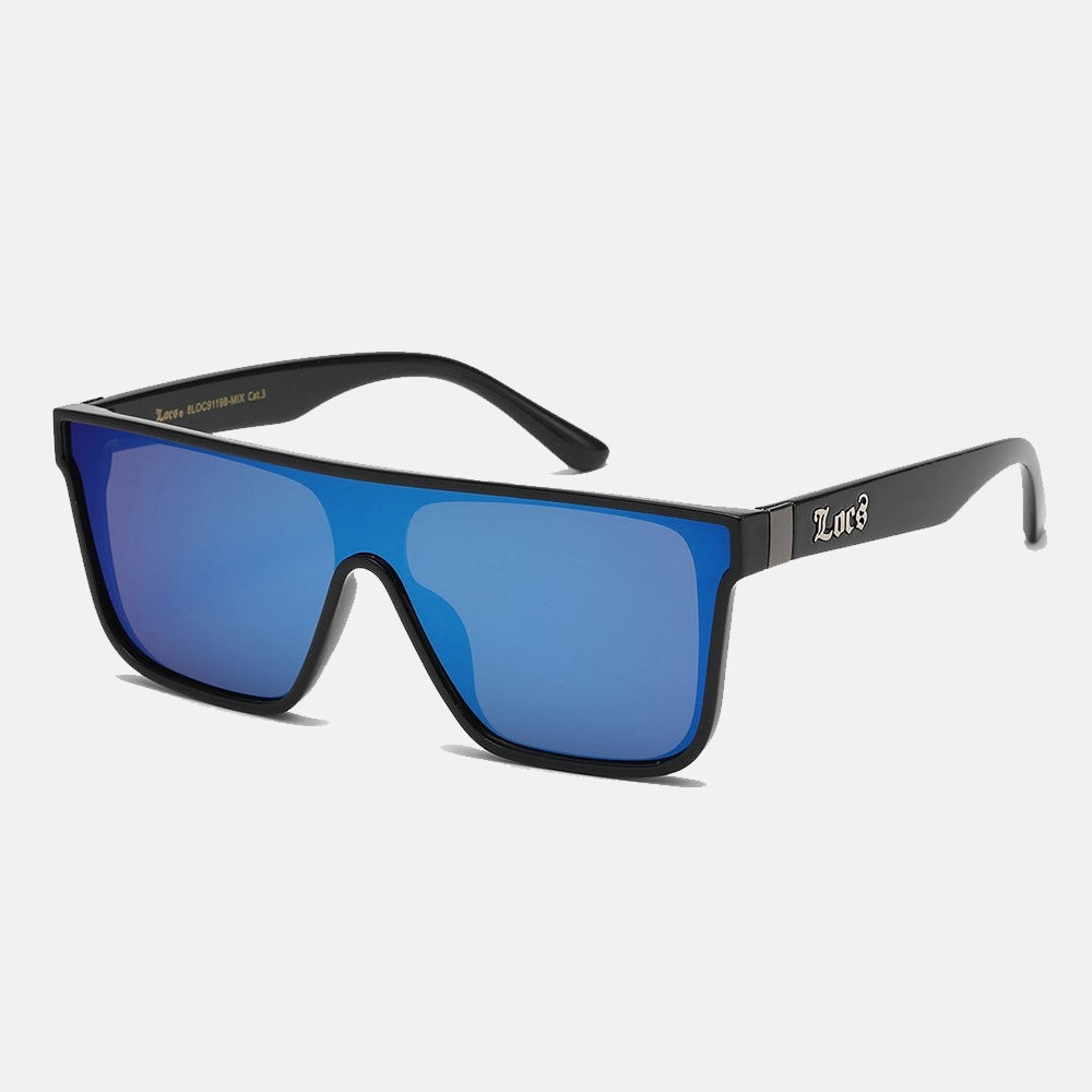 Locs Rectangle Sunglasses black/blue - Shop-Tetuan