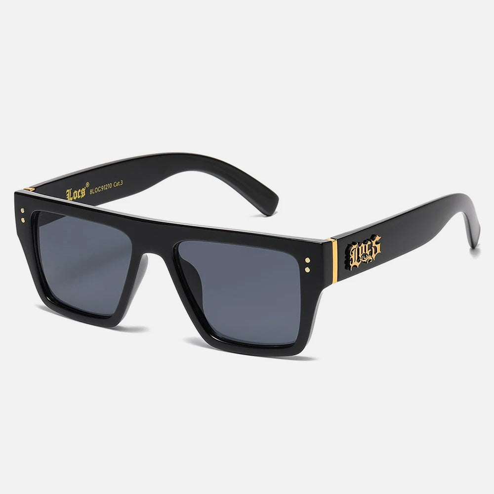 Locs Rectangle Sunglasses black/gold - Shop-Tetuan