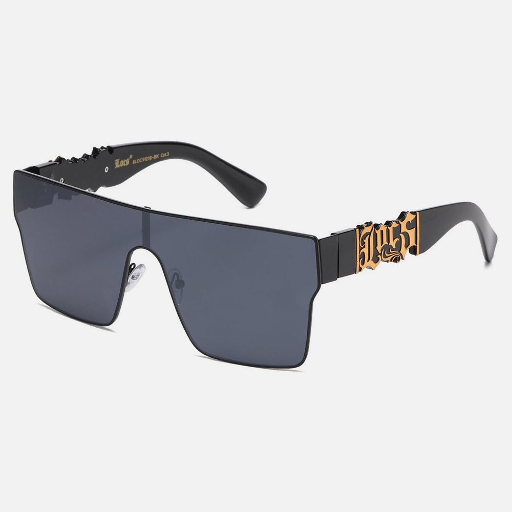 Locs Shield Sunglasses black/gold - Shop-Tetuan