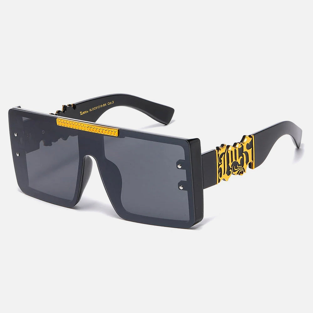 Locs Squared Shield Sunglasses black/gold