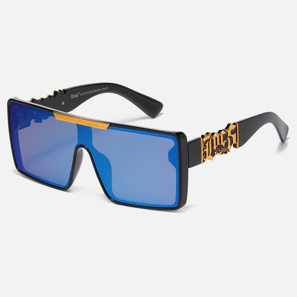 Locs Shield Squared Sunglasses black/blue - Shop-Tetuan