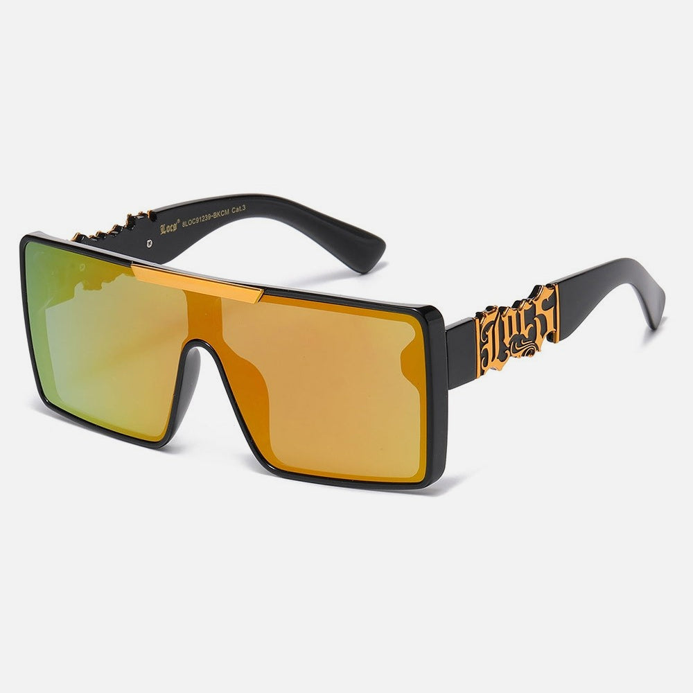 Locs Shield Squared Sunglasses black/yellow - Shop-Tetuan