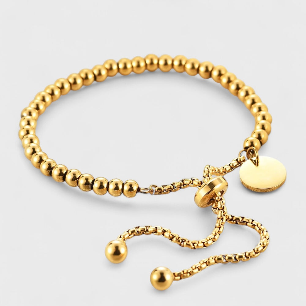 Small Steel Bead Bracelet gold
