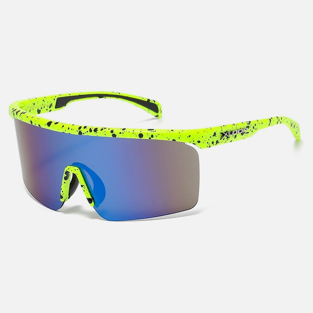 X-Loop Shield Wrap Around Sunglasses neon yellow/blue - Shop-Tetuan