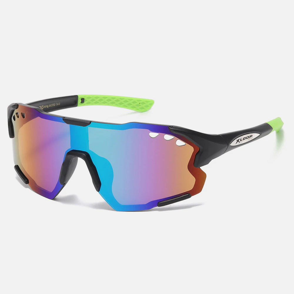 X-Loop Shield Wrap Around Sunglasses black/purple-green - Shop-Tetuan