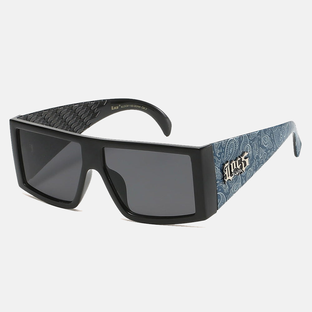 Locs squared bandana print sunglasses blk/navy - Shop-Tetuan