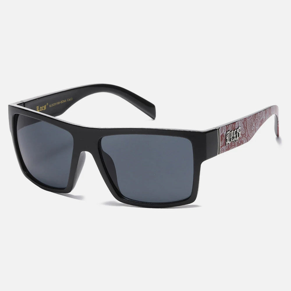 Locs bandana print sunglasses black/red - Shop-Tetuan