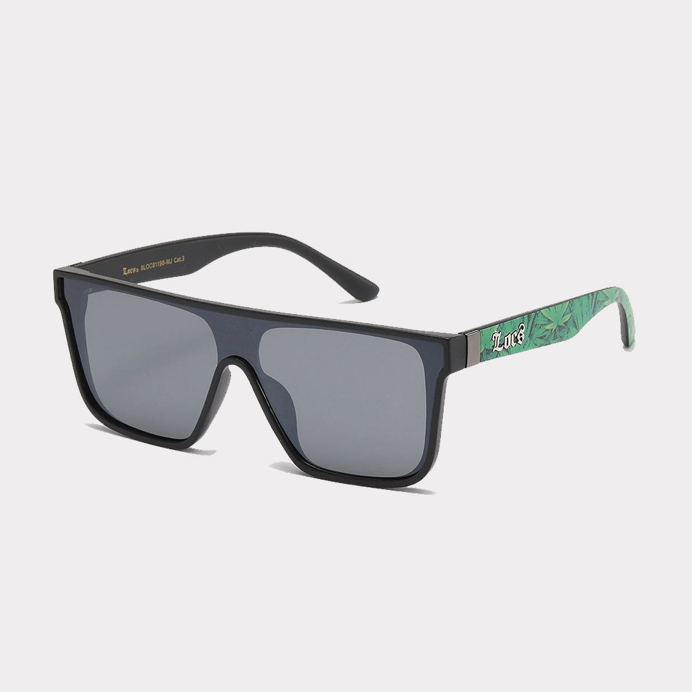 Locs Classic Marijuana Print Sunglasses matt black - Shop-Tetuan