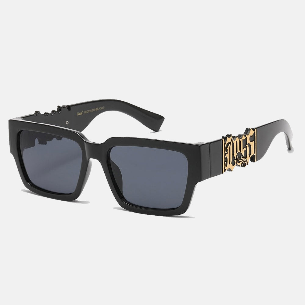 Locs Rectangle Sunglasses black/gold - Shop-Tetuan