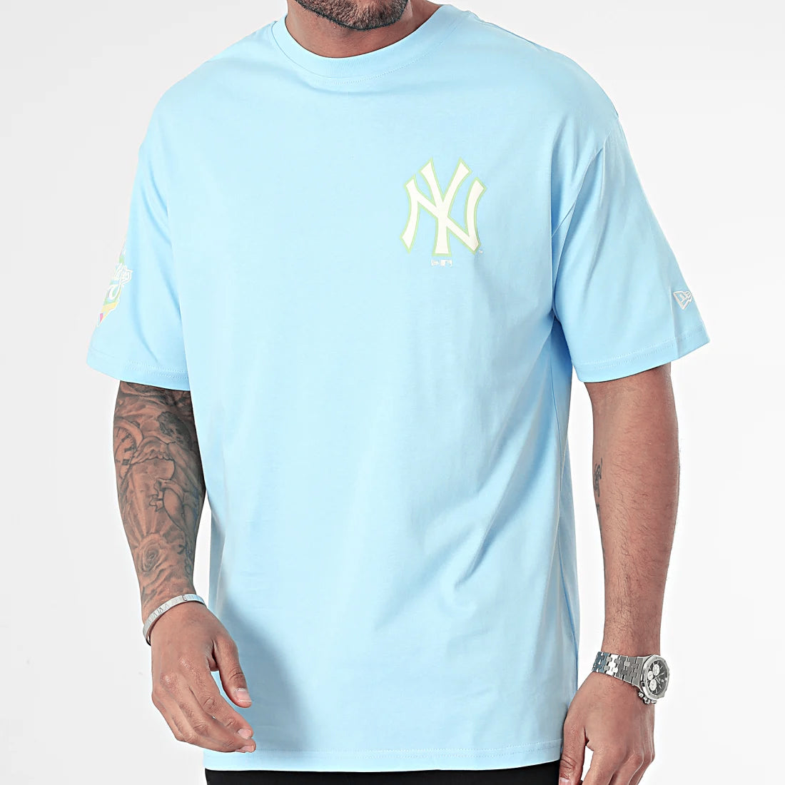 New Era NY Yankees MLB Pastel Blue Oversized T-Shirt - Shop-Tetuan