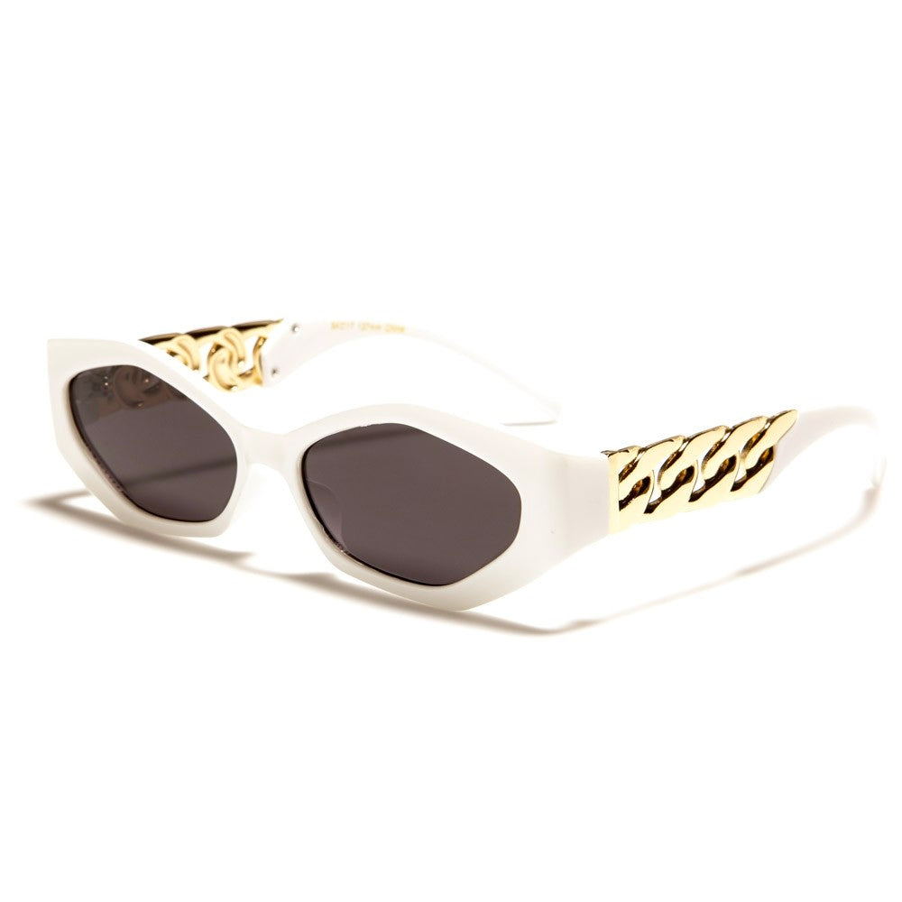 Oval Fashion Sunglasses white - Shop-Tetuan