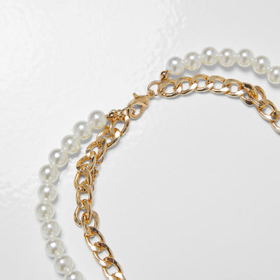 Urban Classics Padlock Pearl Layering necklace gold - Shop-Tetuan