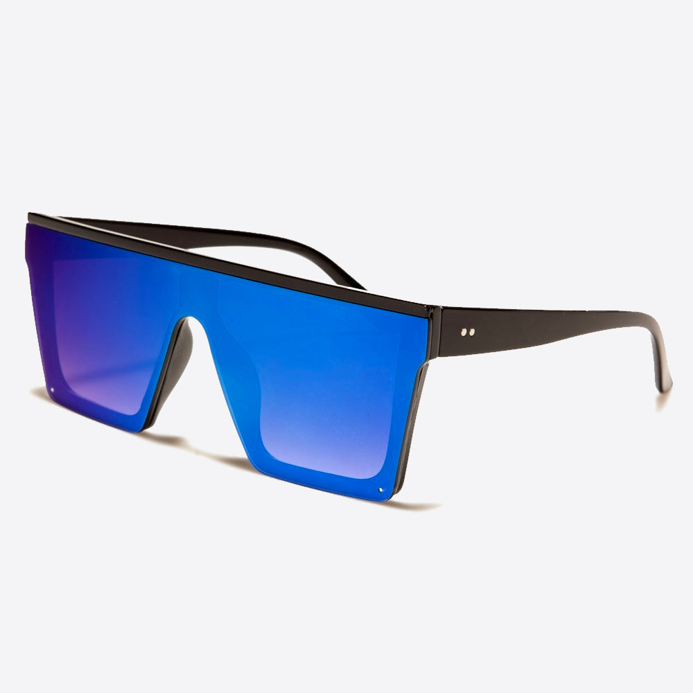 Flat Top Rectangle Unisex Sunglasses black/blue - Shop-Tetuan