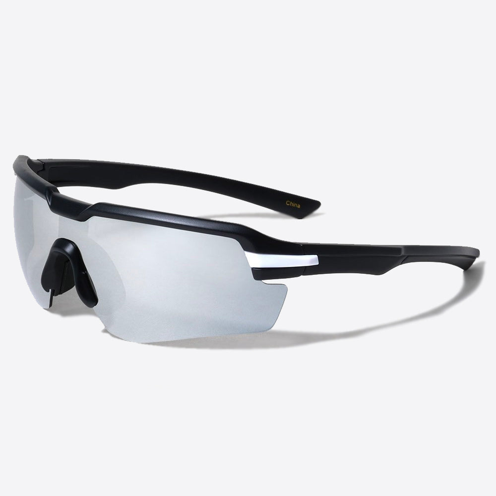 Shield Semi-Rimless Sunglasses black/mirror - Shop-Tetuan