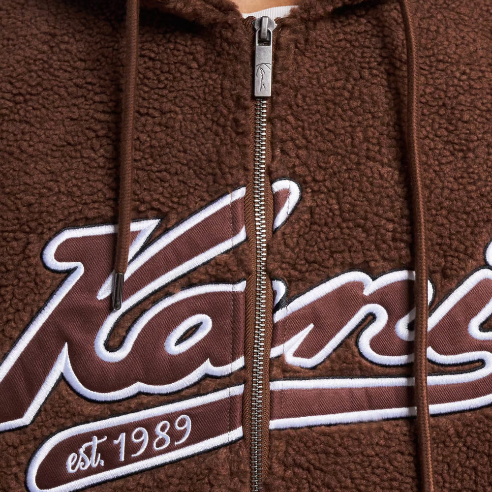 Karl Kani Varsity Teddy Full Zip Hoodie brown - Shop-Tetuan
