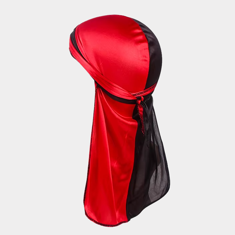 Silky Satin 2-Tone Du-Rag black/red - Shop-Tetuan