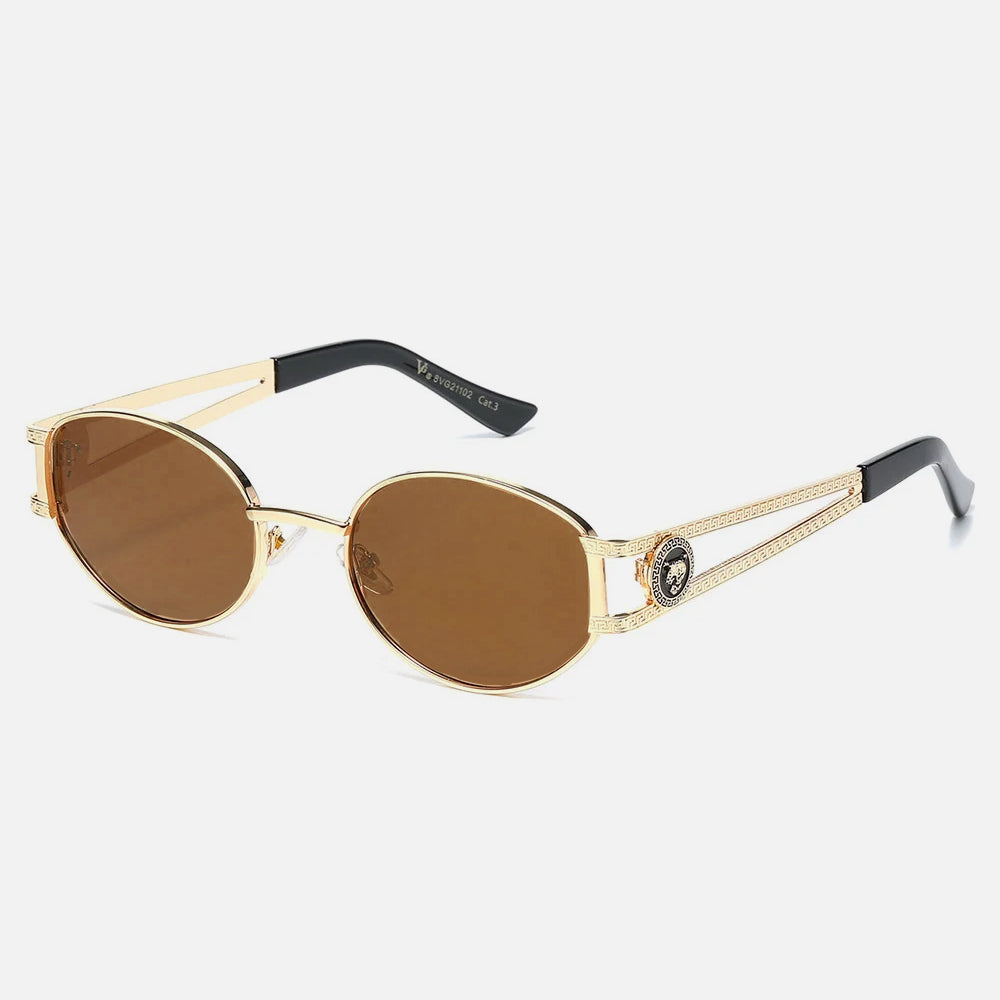 VG Round Sunglasses gold/brown lens - Shop-Tetuan