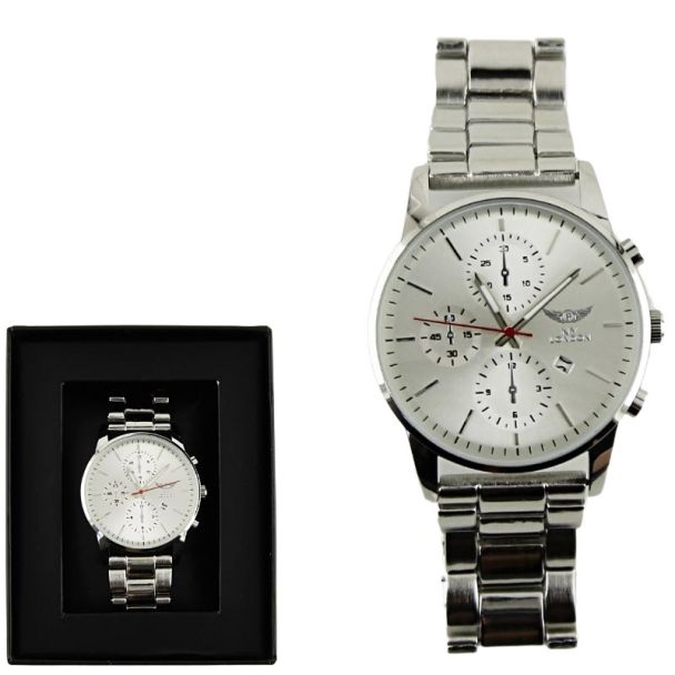 NY London Round Metal Bracelet Watch silver - Shop-Tetuan