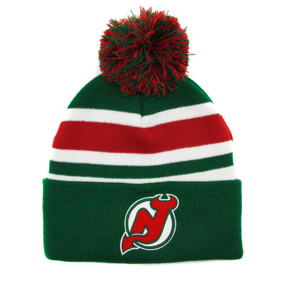 Mitchell & Ness NHL Stripe Pom Knit beanie NJ Devils green - Shop-Tetuan