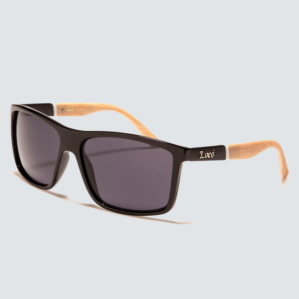 Locs Classic Wood Print Sunglasses black/wood light1 - Shop-Tetuan