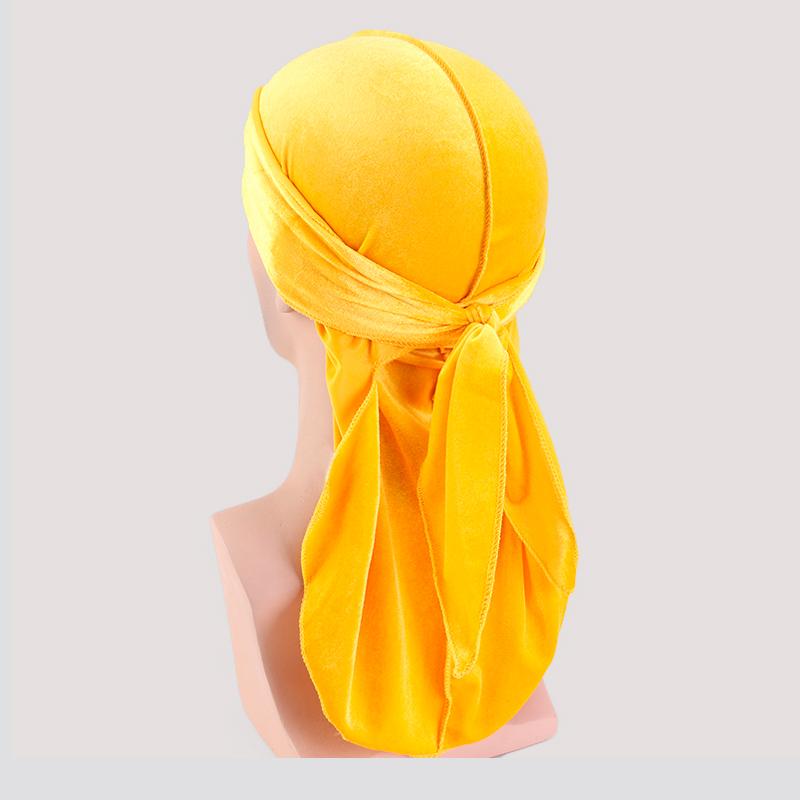 Luxury Velvet Du-Rag yellow - Shop-Tetuan