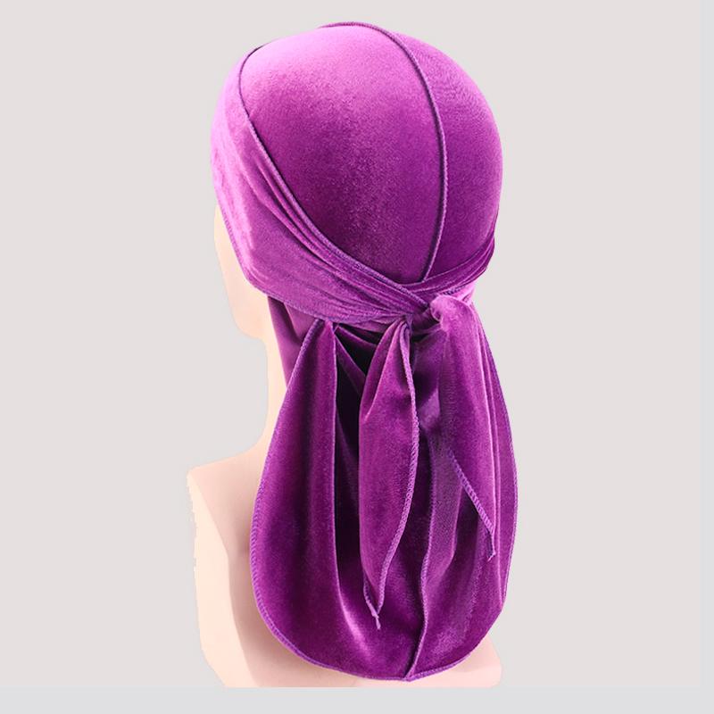 Luxury Velvet Du-Rag purple - Shop-Tetuan
