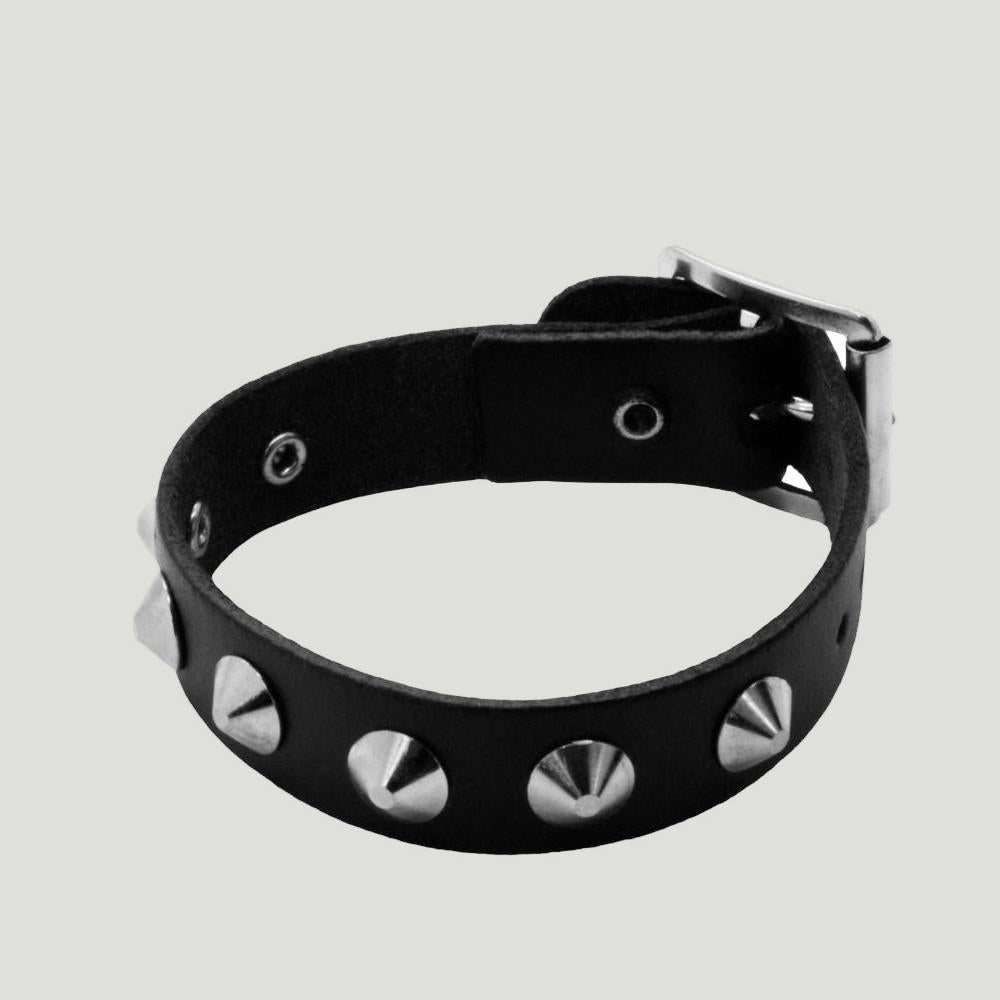 1 Row Conical Stud Leather Wristband - Shop-Tetuan
