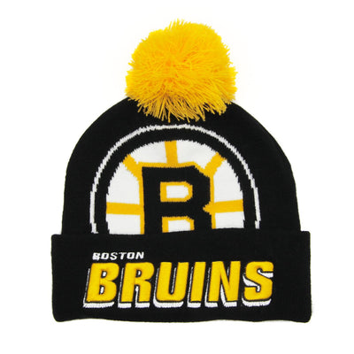 Mitchell & Ness NHL Punch Out Pom Knit beanie B Bruins black - Shop-Tetuan