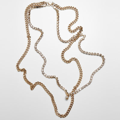 Urban Classics Double Layer Diamond Necklace gold - Shop-Tetuan